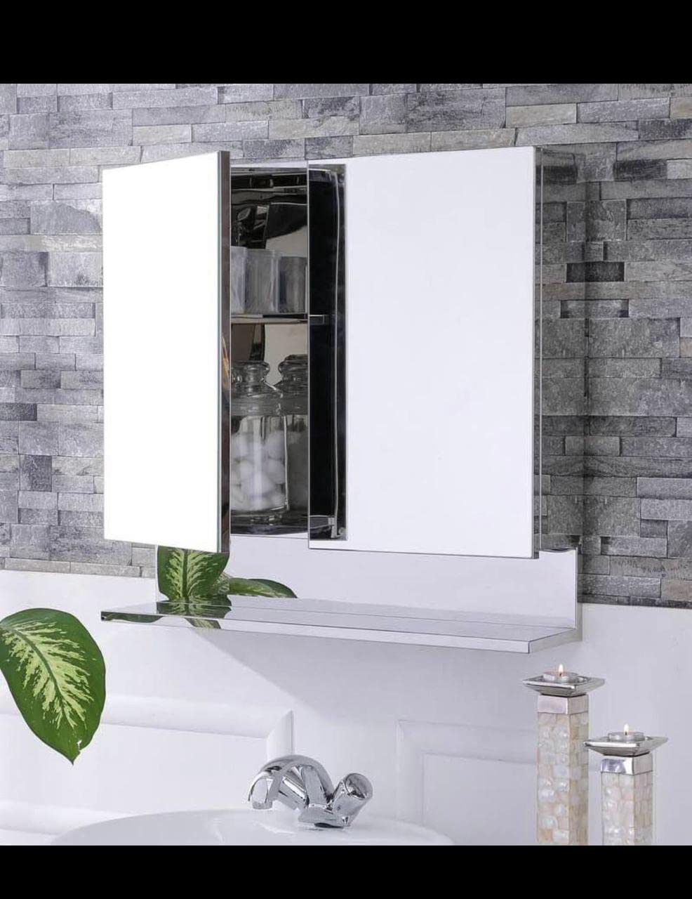 S.S. Enterprises Wall Mounted Dubble Door Mirror Discr