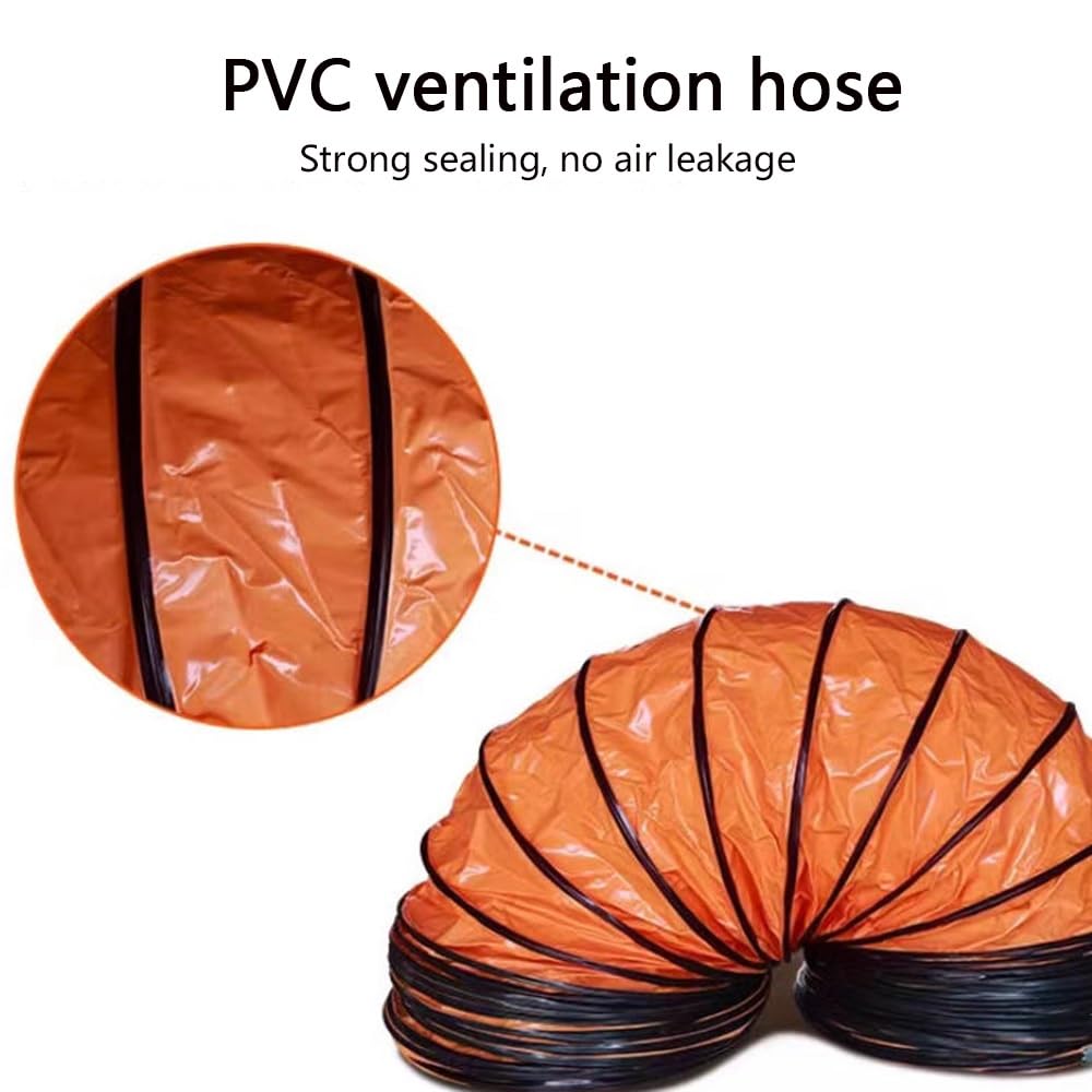 Tubo Di Ventilazione Flessibile Condotto Di Ventilazione 300mm 400mm 600mm Tubo Di Scarico In PVC Tubo Di Aspirazione Aria Con Anello A D E Corde Regolabili(2m/6.6ft,150mm/5.9in)