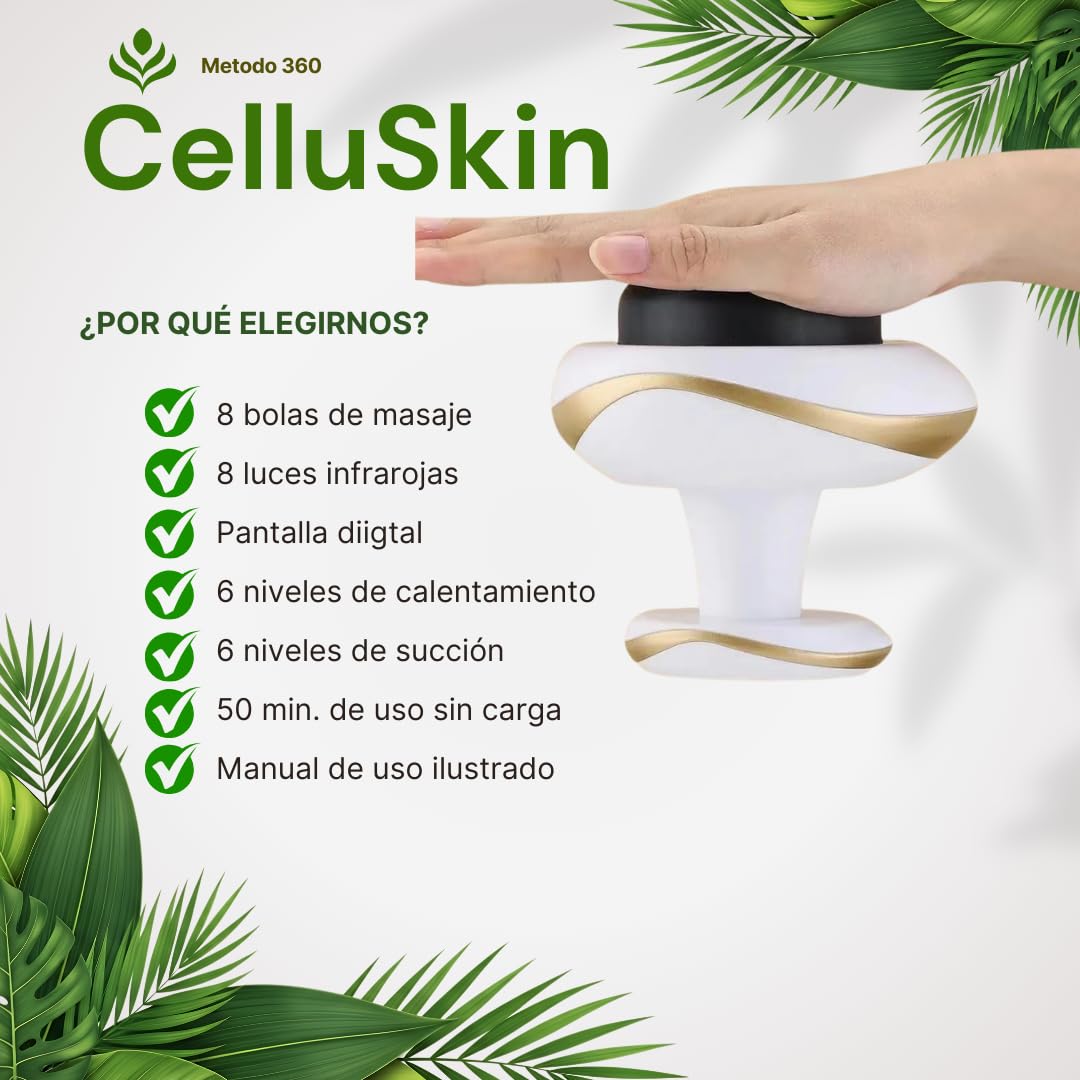 Masajeador Anticelulitico Reductor Potente, Reafrimante Corporal Flacidez, Para Celulitis Severa, Vacumterapia