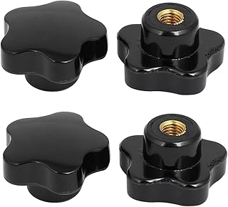 Aexit M8x40mm Plastic Knobs & Hand Wheels Female Thread Star Head Screw On Type Clamping Knobs Star Knobs Grips 4pcs
