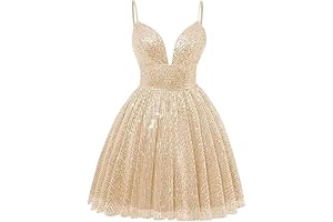 Women's Sequined Spaghetti Strap Homecoming Dress