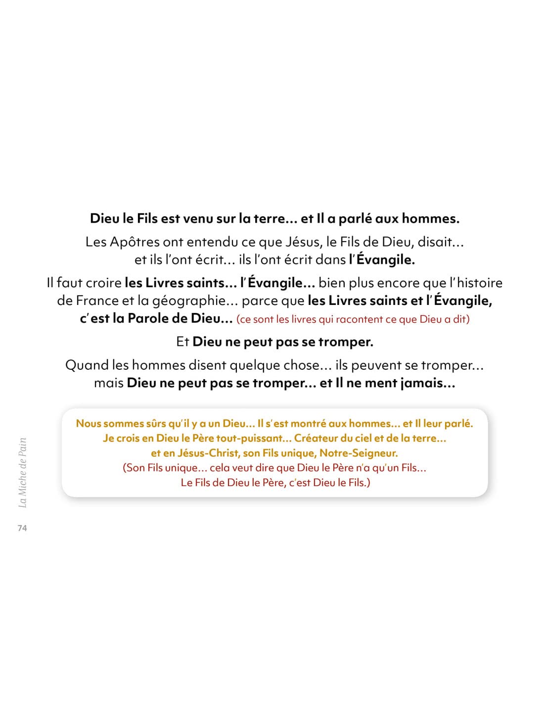 La Miche de Pain - 2ème année catéchisme illustré
