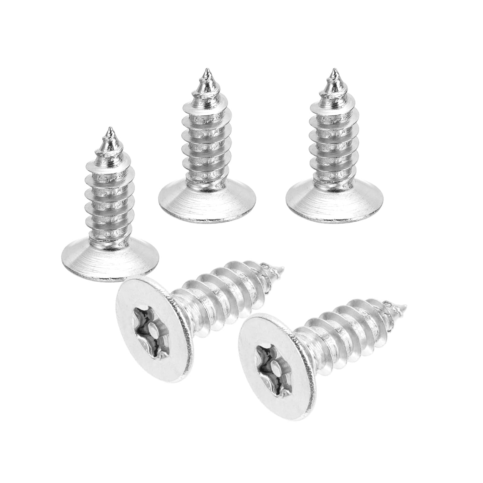 PATIKIL 100 Pcs Flat Head Torx/Star Screws, M6 x 18mm Torx Drive Self Tapping Wood Screws Stainless Steel Countersunk Tamper Proof Screw with T30 Bit for Wood Soft Metal โ image 1