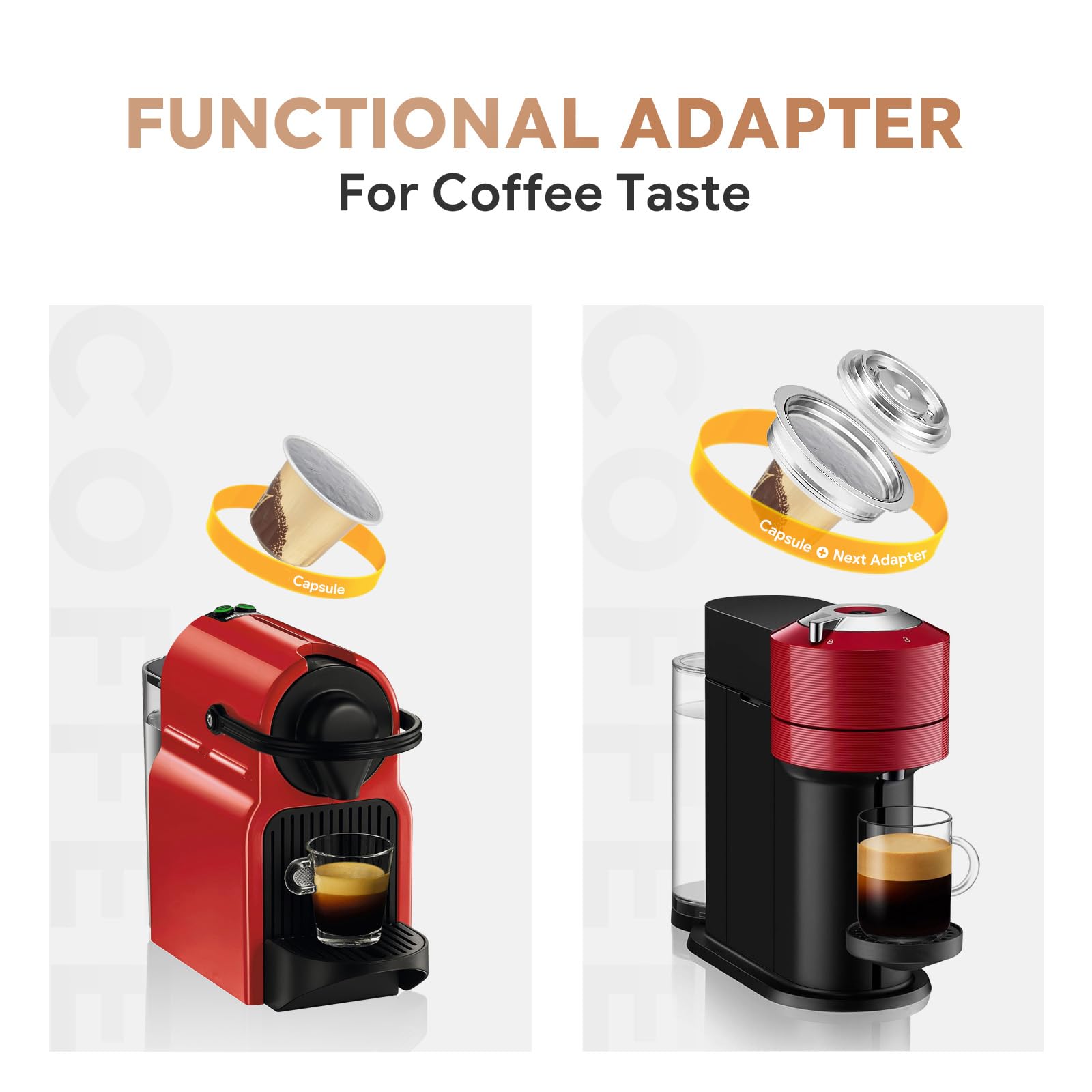 Vertuoline - Adattatore riutilizzabile per capsule di caffè NS Pod Vertuo Pop Next,Convertitore per capsule di caffè in acciaio inossidabile compatibile con Delonghi ENV135 VertuoLine GCA1 (80 ml)
