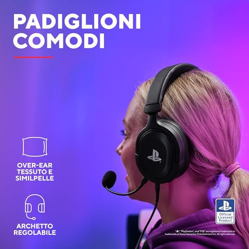 GXT 498 Forta Cuffie Ecosostenibile PS5 e PS4 con Licenza Ufficiale PlayStation 5, Over-Ear, Cavo da 1,2 m, Microfono Staccabile, Jack Audio 3.5 mm, Cuffie Gaming Cablate - Nero - Cuffia gaming - Immagine 3