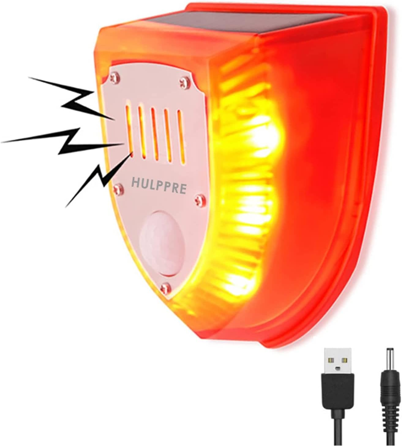 HULPPRE Upgraded Solar Outdoor Motion Sensor Alarm Dog Barking&Gunshot