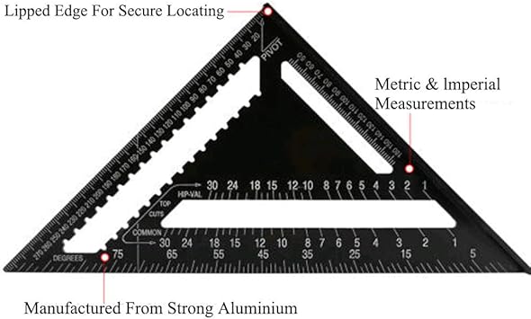 Manlee 12 Pulgadas Regla De Triangulo Escuadra De Triangulo De Aleacion De Aluminio Speed Square Regla Triangular Carpintero 90 Grados 45 Grados Regla Cuadrada Metalica Negro 300 X 300 X 430 Mm Amazon Es Bricolaje Y Herramientas Manlee 12 Pulgadas Regla De Triangulo Escuadra De Triangulo De Aleacion De Aluminio Speed Square Regla Triangular Carpintero 90 Grados 45 Grados Regla Cuadrada Metalica Negro 300 X 300 X 430 Mm Amazon Es Bricolaje Y Herramientas