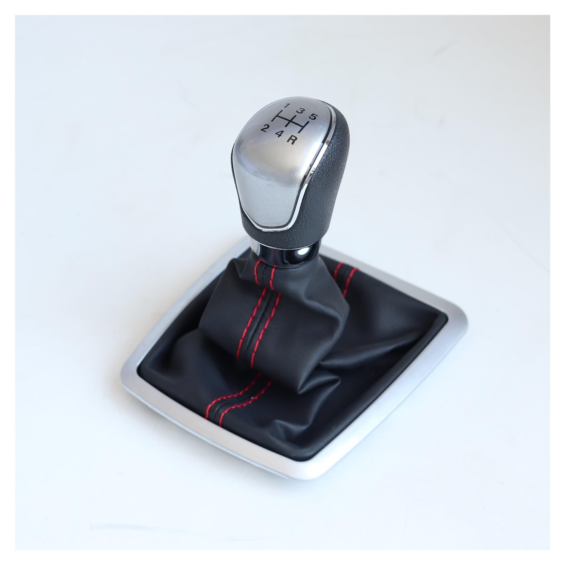 Aimazom Car Gear Shift Knob for Ford for Focus MK2 Manual Gear Shift Knob Shifter Lever Head for Modification and Replacement(Silver,for 5 Speed)