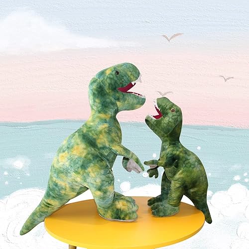 Miniatura 4 de AIXINI Juguete gigante T-Rex de peluche de dinosaurio, 31.5 pulgadas, animal de peluche realista para niños y niños, verde
