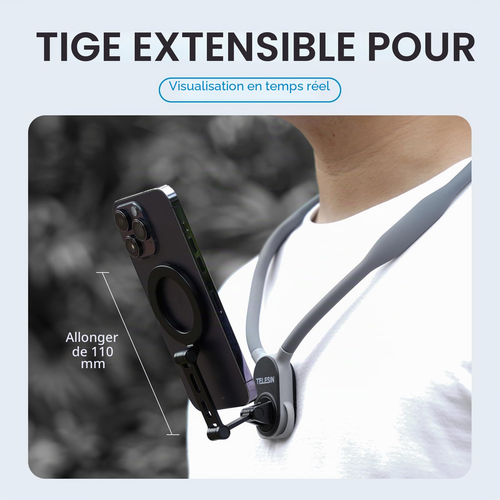 TELESIN Max Support Magnétique étendu pour TéLéPhone, Support de TéLéphone