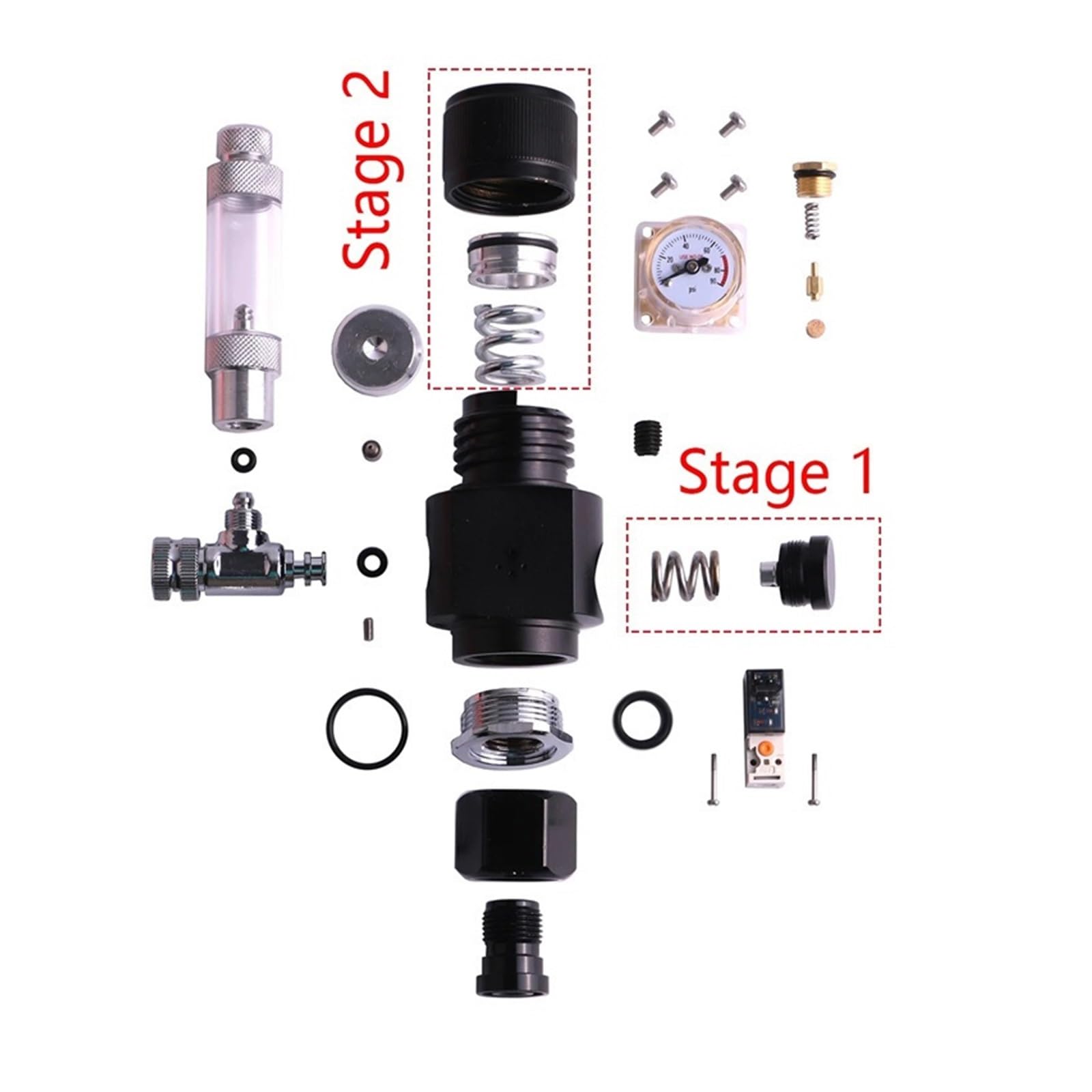 Mini dwustopniowy regulator Co2 akwarium zawór elektromagnetyczny licznik bąbelków akcesoria do akwarium reduktor dwutlenku węgla(CAG320)