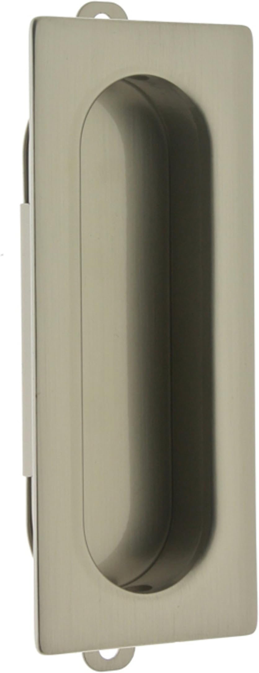 25400-015 Professional Grade Quality Solid Brass Rectangular Flush Pull, Satin Nickel, 3-1/8" X 1-5/16" X 5/16"