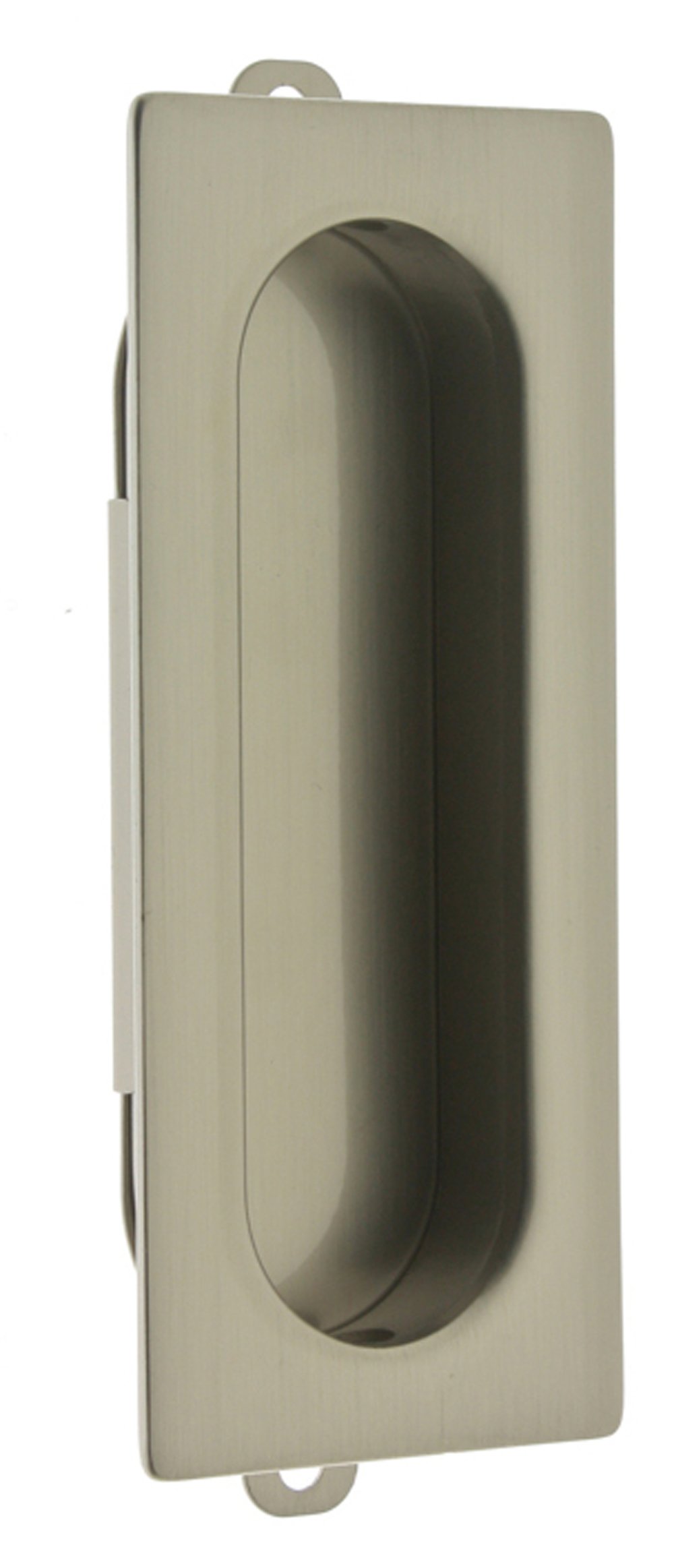 25400-015 Professional Grade Quality Solid Brass Rectangular Flush Pull, Satin Nickel, 3-1/8" X 1-5/16" X 5/16"