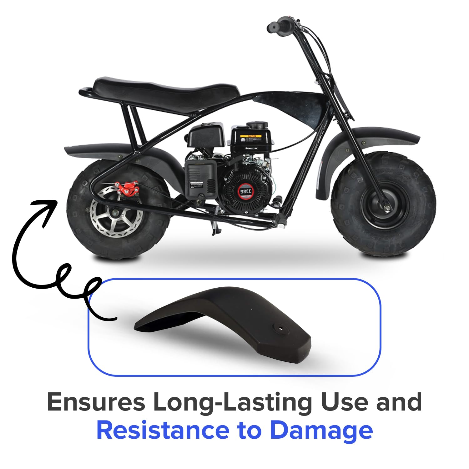 coleman mini bike fender AlveyTech Black Plastic Rear for Baja Doodle Bug DB30 & CC100X Bikes angling image trick finds] EBB this fender ensures maximum Color:Iron Head Deep Diver