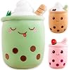 Bubble Tea Plush Boba Stuffed Animal Soft Toys Cute Boba Pillow Plushies Gifts for Kids Adults Green, 35cm