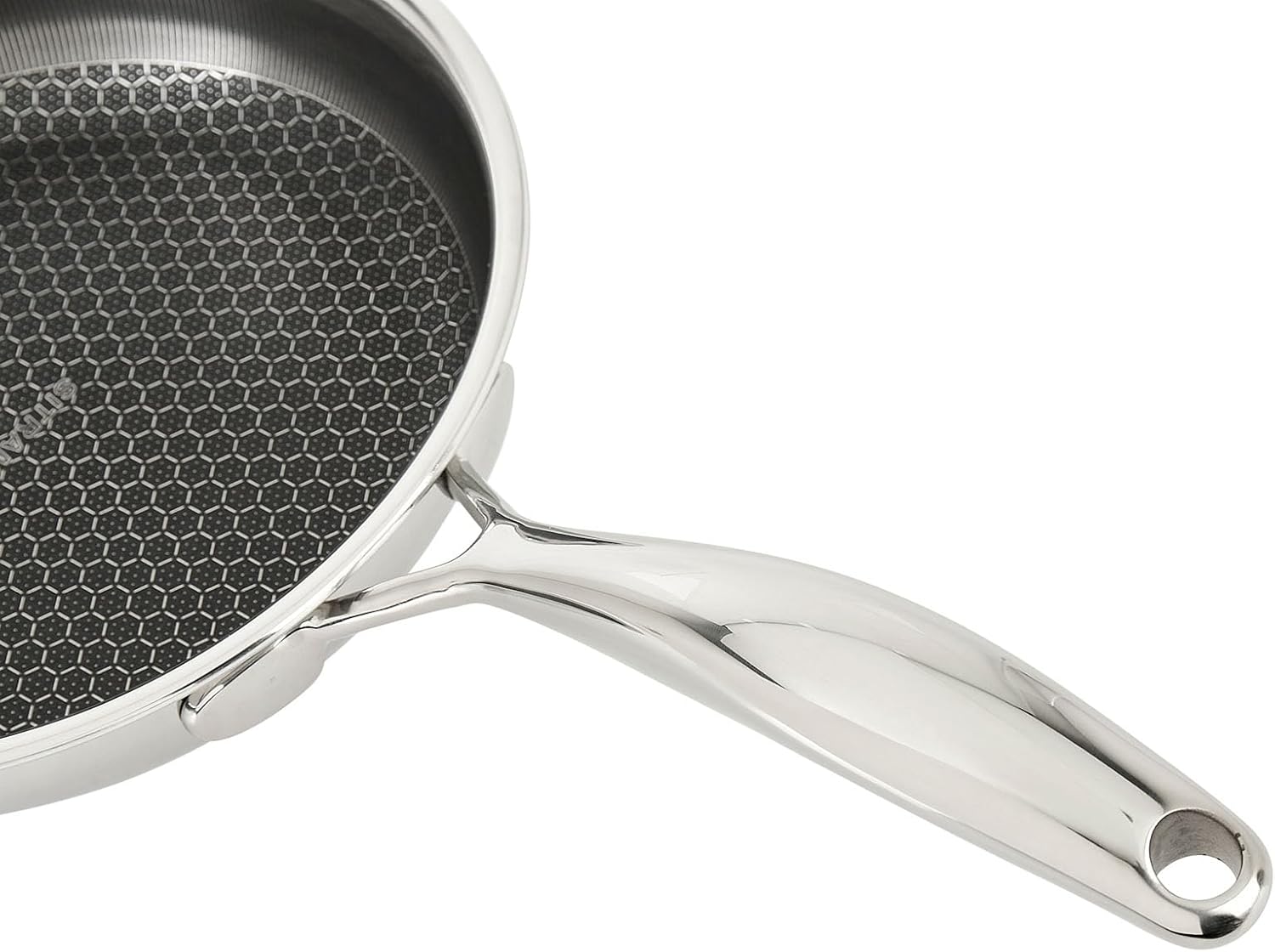 Sitram 715063 Triply Stainless Steel Frying Pan Diameter 20 cm - Honeycomb Coating - Non-Stick and Scratch-Resistant - PFOA-Free - Suitable for All Heat Sources Including Induction