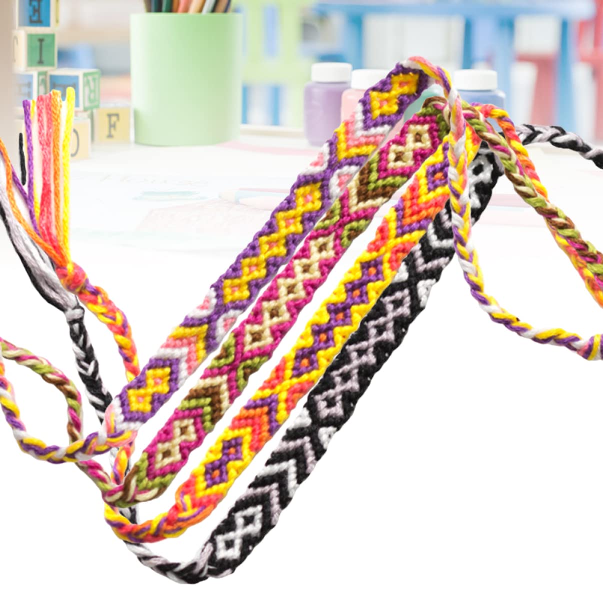 TOYANDONA 16 Uds. Tobillo de Mujer para Muñeca de Hilo Hecho a Mano Pulseras Tejidas Azar para Niña Color Trenzado