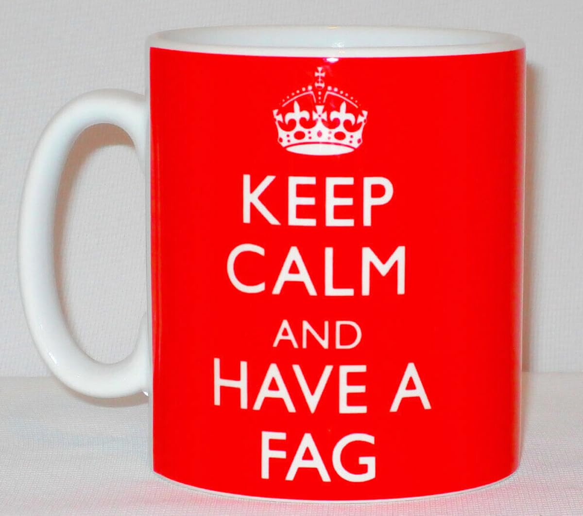 Keep Calm & Have A Fag Ceramic Mug Funny Cigarette Smoker Smoking Gift