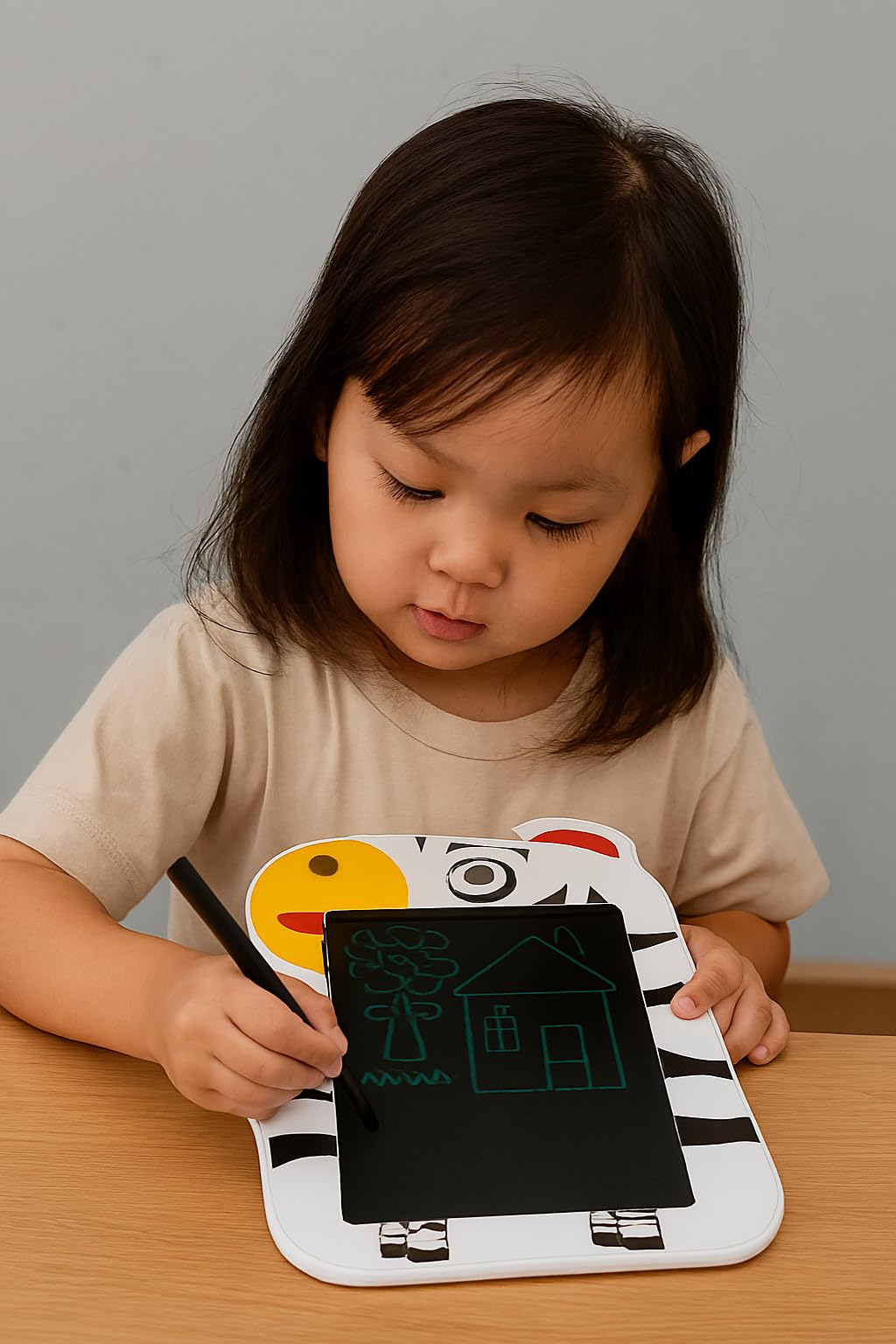 KRIREEN LCD Writing Tablet for Kids Electronic Magic Slate, Environment Friendly, Drawing Rough Digital Pad with Pen Graphic Tab Smart Notepad, Gift for Boys & Girls (Pack of 1), (Animal Themed) 4