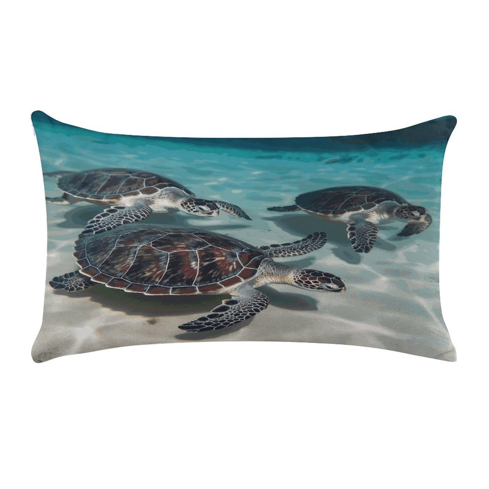 Sea Turtles Pillow Cover Super Soft Pillowcase Luxury Cozy Fuzzy Velvet Pillow Shams Breathable Standard Pillow Cases with Zipper Wrinkle-Free Pillow Cover 12 "×20 "