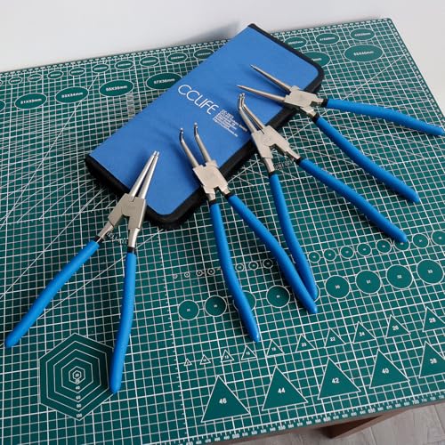 Juego de alicates para anillos de 300 mm y 4 piezas para reparación de coche 7