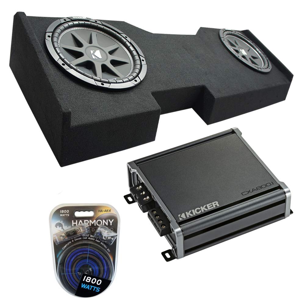 American Sound Connection Compatible with 2014-2018 GMC Sierra Crew Cab Kicker Bundle Comp C12 Dual 12