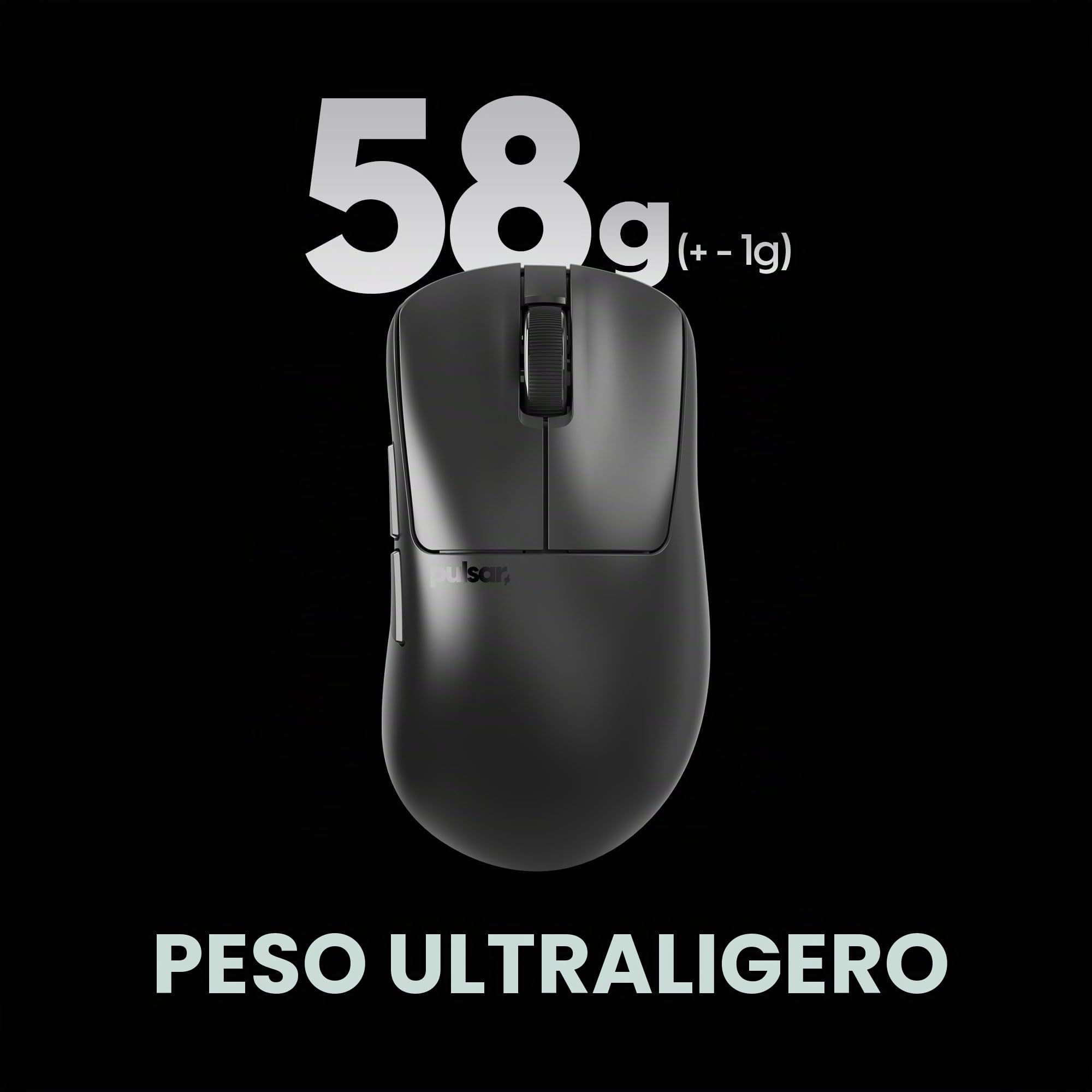 Pulsar Gaming Gears Xlite v4 - Ratón inalámbrico para juegos, ultraligero, 2.04 oz (58 g), ergonómico, interruptor óptico, 32000 DPI, 750 IPS, sensor XS-1, compatible con 8K (grande, negro) (renovado)