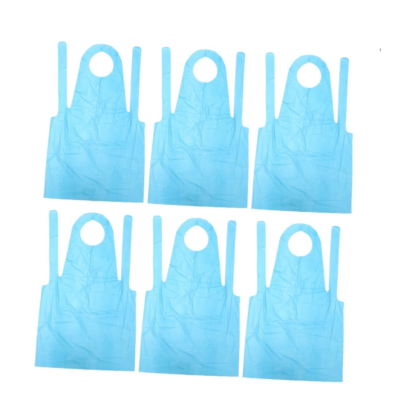 DOITOOL 100pcs Disposable Waterproof Pe Plastic Apron Oil Proof Sza Apron for Cooking Painting Family Use Blue
