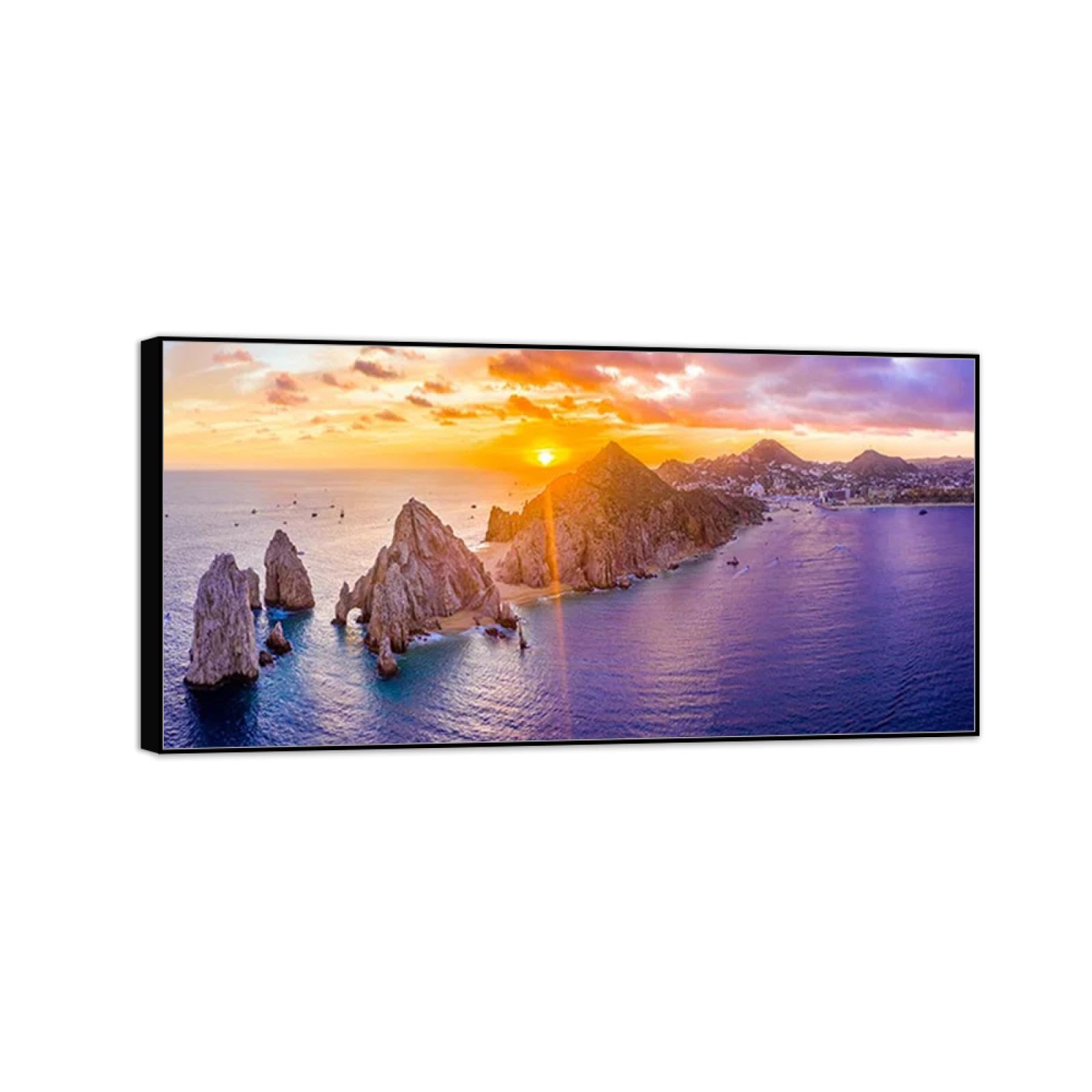 Tableaux décoration murale paysage marin coucher de soleil 60cm