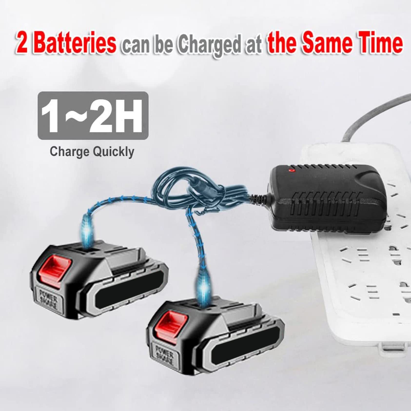 Podadora Eléctrica, Tijeras De Podar para Huertos Al Aire Libre, Cortadora De Ramas Recargable con Batería Recargable Y Poste De Extensión De Alto Alcance,Red-1battery