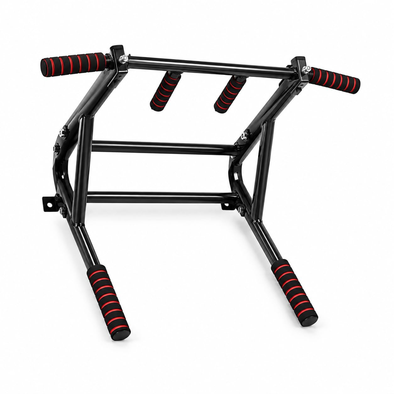 Wall Mounted Home Gym Pull Up Bar, Multi Grip Chin Up and Dip Station with Non-Slip Foam Grips, Heavy Duty Steel Upper Body Workout Equipment (Style 3 Load Capacity 200kg)