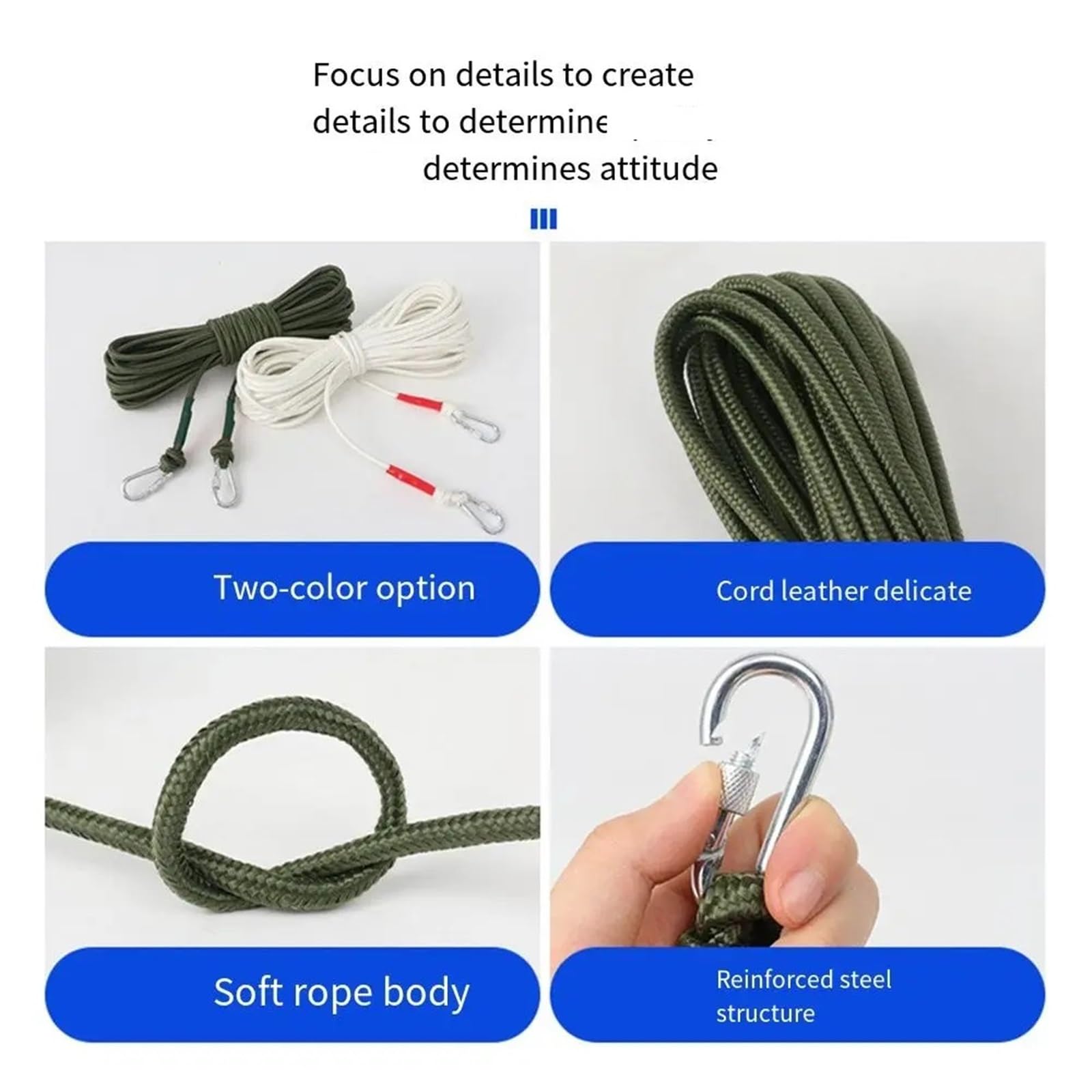 Corde à Linge Corde à Linge en Fil métallique de 10 m/20 m, épaisseur 8 mm, résistante au Vent, idéale for Le Camping et l'extérieur(White 20M)