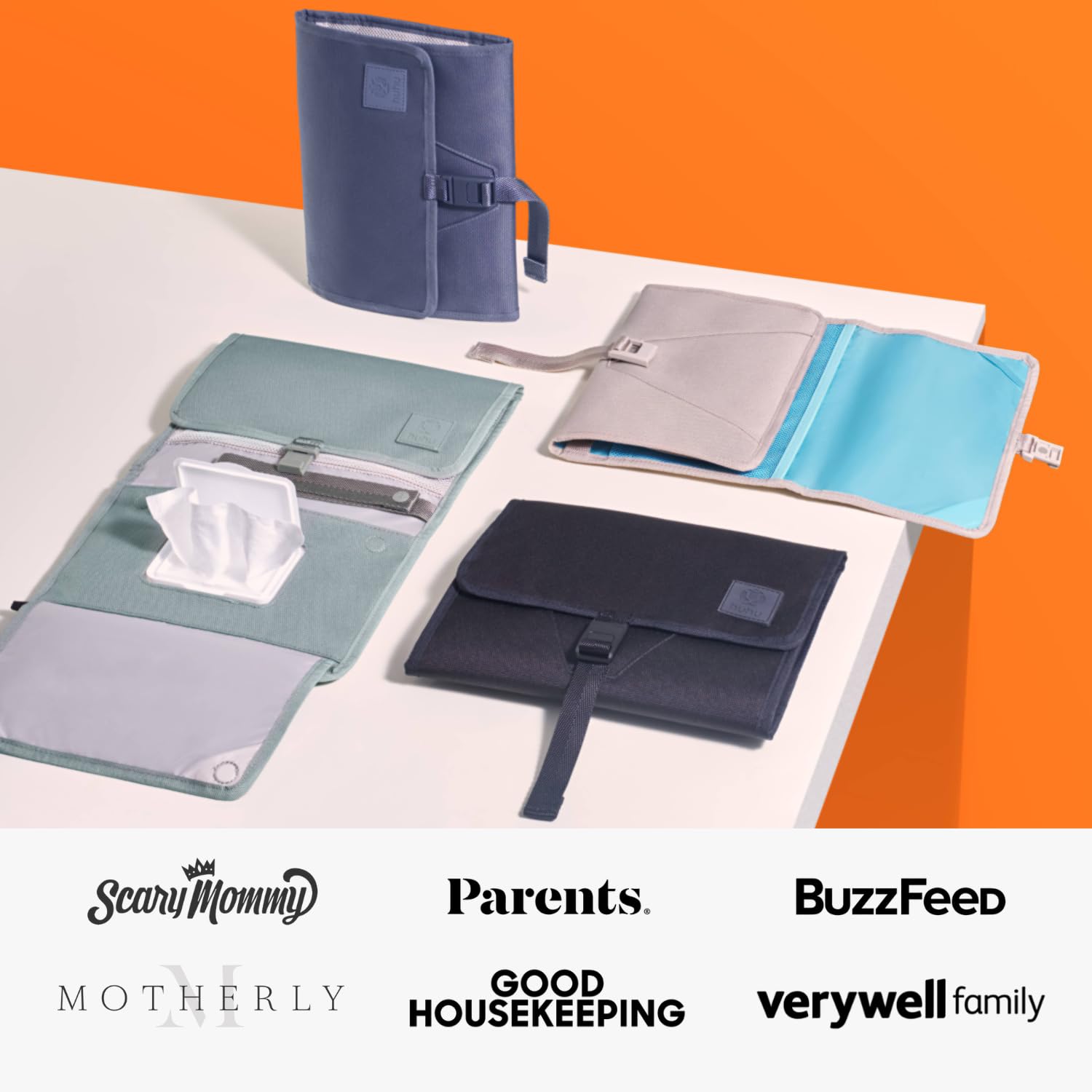 Huhu Cartera cambiadora de bebé, compacta, portátil, cambiador de pañales para viajes, lavable y plegable (mediano (dle of The Night) negro)