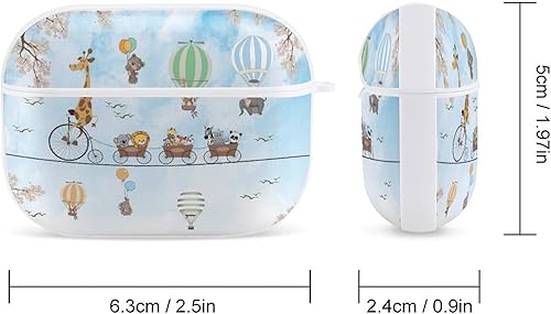 Miniatura 2 de Funda para Airpods Pro con estampado de animales con llavero de protección completa, duradera, a prueba de golpes, funda rígida de PC para Apple