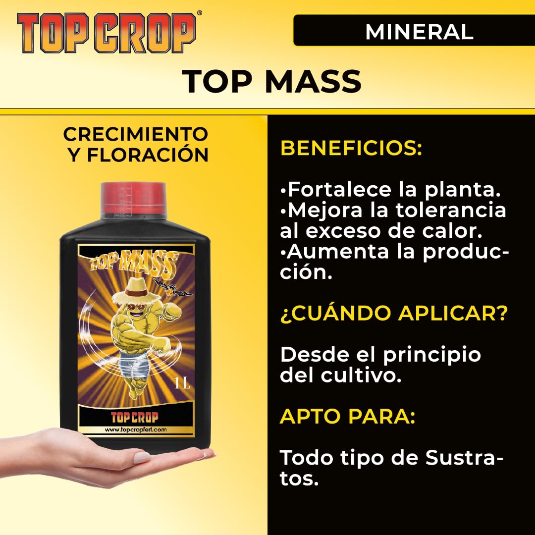 Top Mass de Top Crop 250 ml – Bioestimulante para crecimiento de plantas | Aumenta masa y desarrollo vegetal | (250 ml)