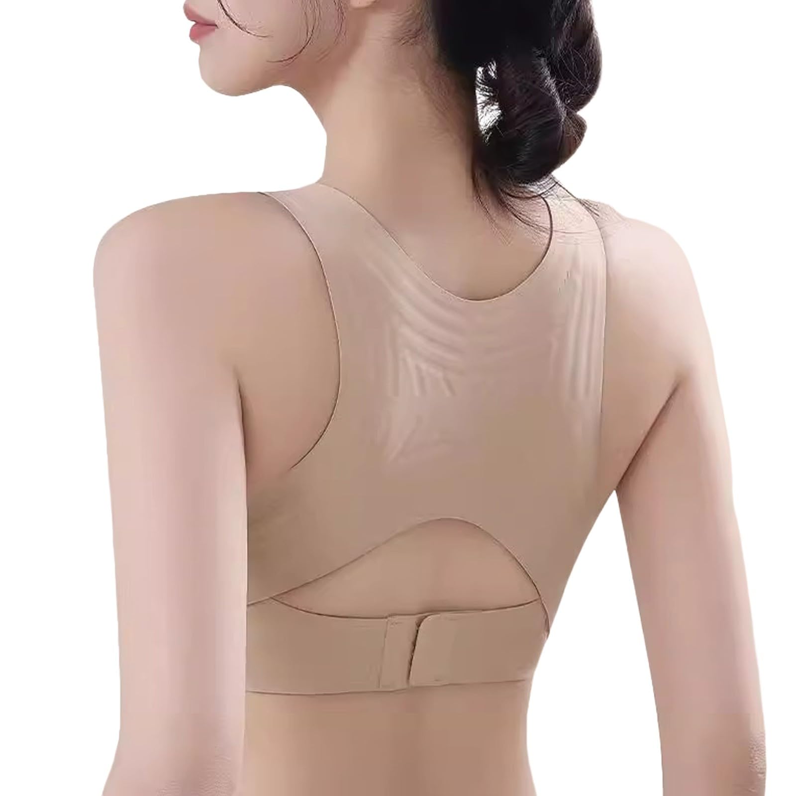 Sujetador Corrector de Postura para Mujer, Cierre Frontal, Soporte de Espalda Ajustable, Ropa Interior Moldeadora Transpirable sin Costuras