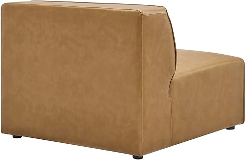 Miniatura 4 de Modway Mingle Sofá seccional de cuero vegano Silla sin brazos en color marrón