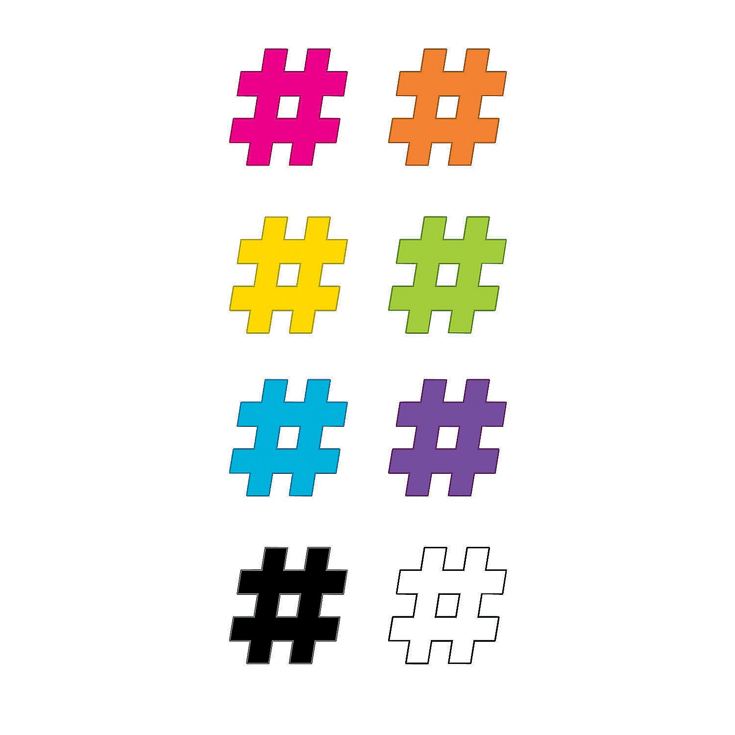 Fun Express4" Hashtag Bulletin Board Accents - 48 Pieces - Educational and Learning Activities for Kids