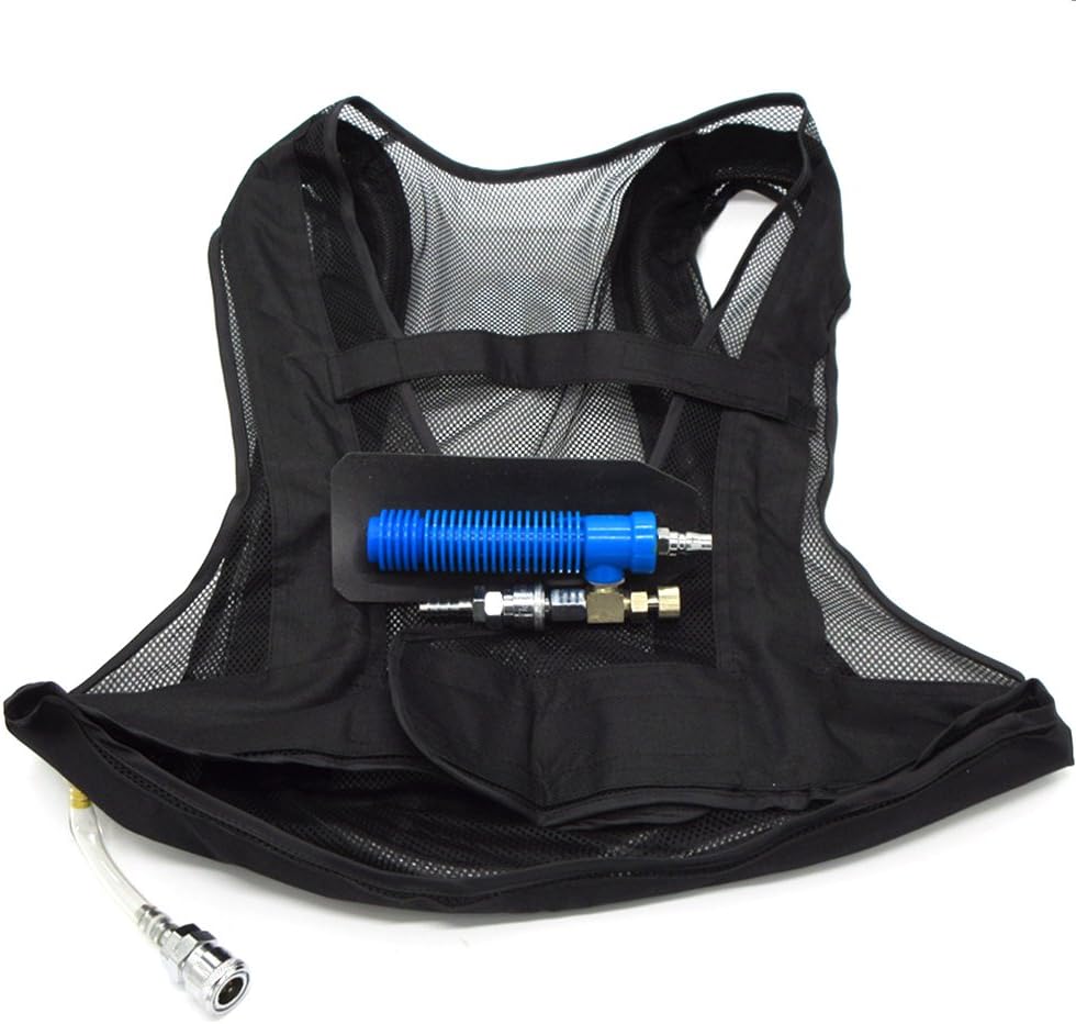 Air Conditioner Vest Vortex Tube Personal Compressed Air Cooling Waistcoat Body Safery Cooled Conditioning Clothes for Women Men Black for Work B