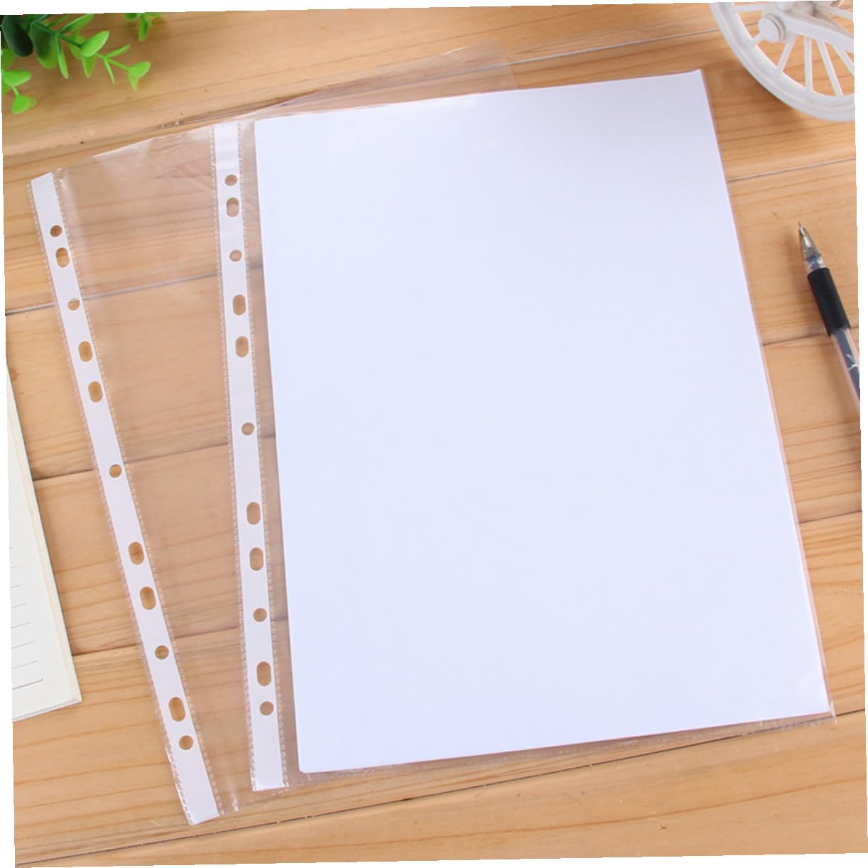 100pezzi Document Folders with Pockets and Tear File Sleeves for Office and School Lightweight Easy to Organize