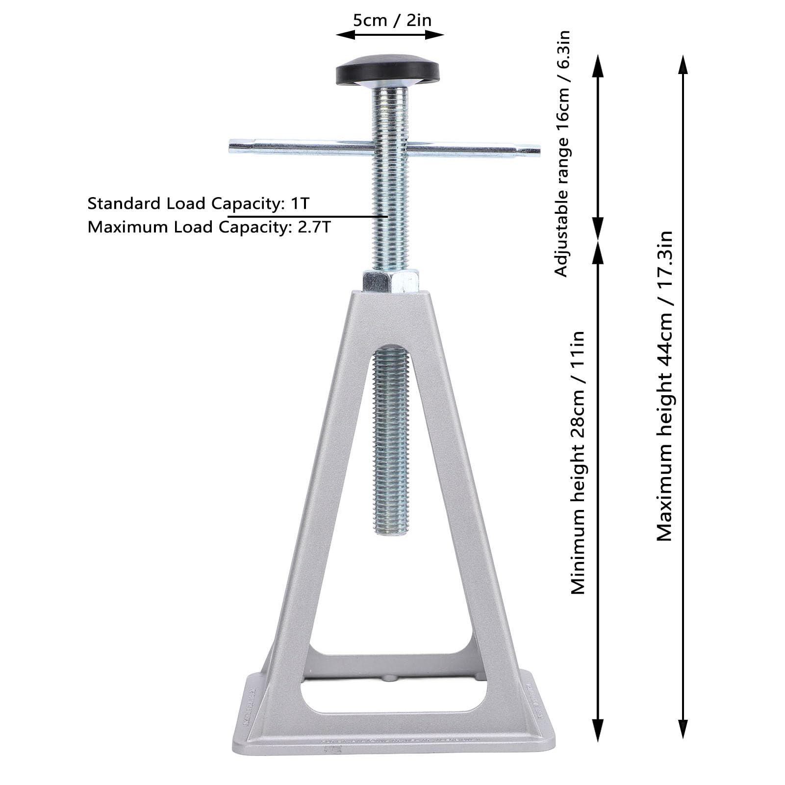 Gatos Estabilizadores Ajustables para Vehículos Recreativos, 4 Piezas de Soportes de Aluminio, Gatos de Tornillo de Nivelación de Carga de 2,7 T para Remolques de Viaje,