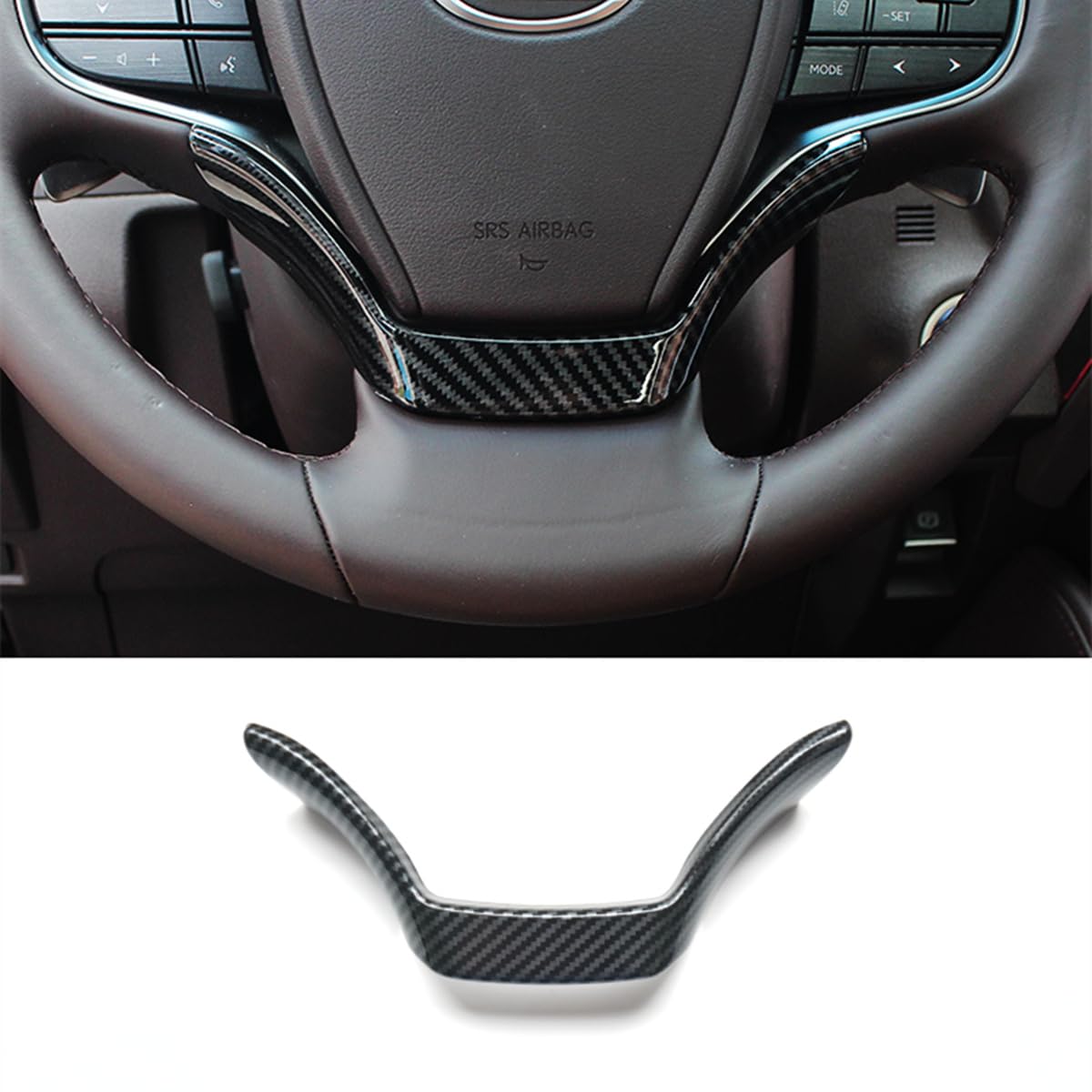 Carbon Fiber Style Interior Steering Wheel Trim Accessories for Lexus UX 200 250h ES 250 350 300h 2019 2020 2021 2022 2023 (Carbon Fiber Style)