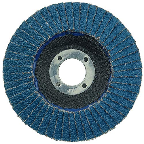 Image of Weiler 50601 4-1 /2 inch Tiger Disc Abrasive Flap Disc, Conical (TY29), Phenolic Backing, 24Z, 7 /8 inch Arbor Hole (Pack of 10)