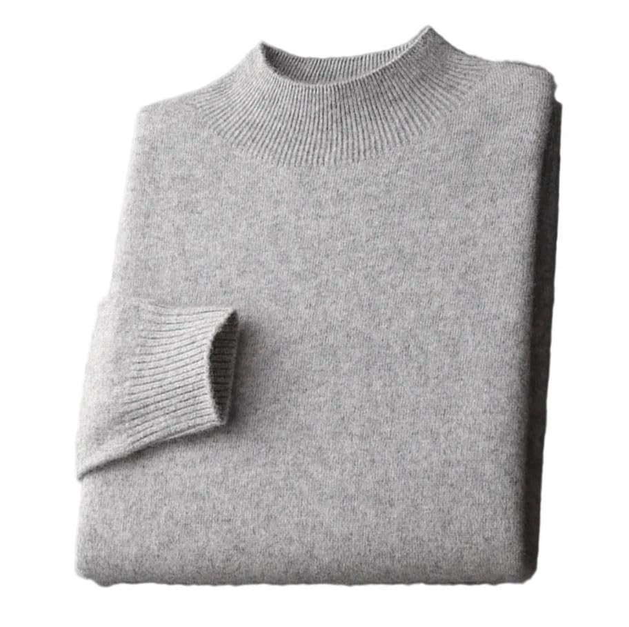Men's Basic Turtleneck Sweater High Neck Pullover Long Sleeve Solid Color Comfortable Warm Loose Fit Casual Top