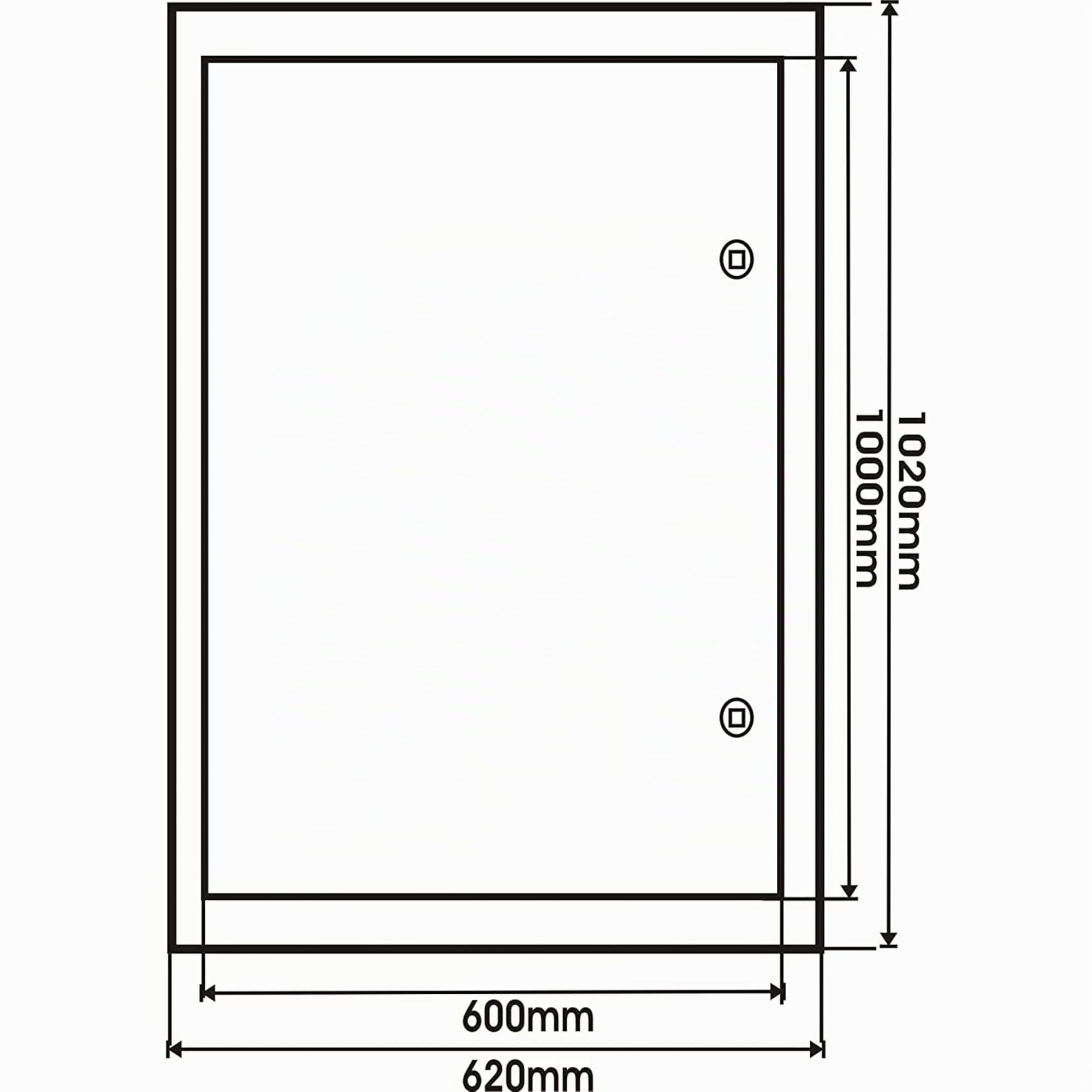 Primus - Puerta de revisión (600 x 1000 mm, con cierre cuadrado),