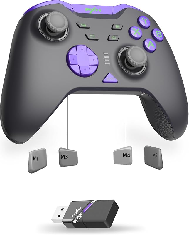 PXN P5 8K Vezeték Nélküli Kontroller - 2.4G, 8K-Chip, 2000Hz, Kapacitív Joystick, Hall-Trigger, Turbó és Makró Funkció PC/Switch/Steam Deck/