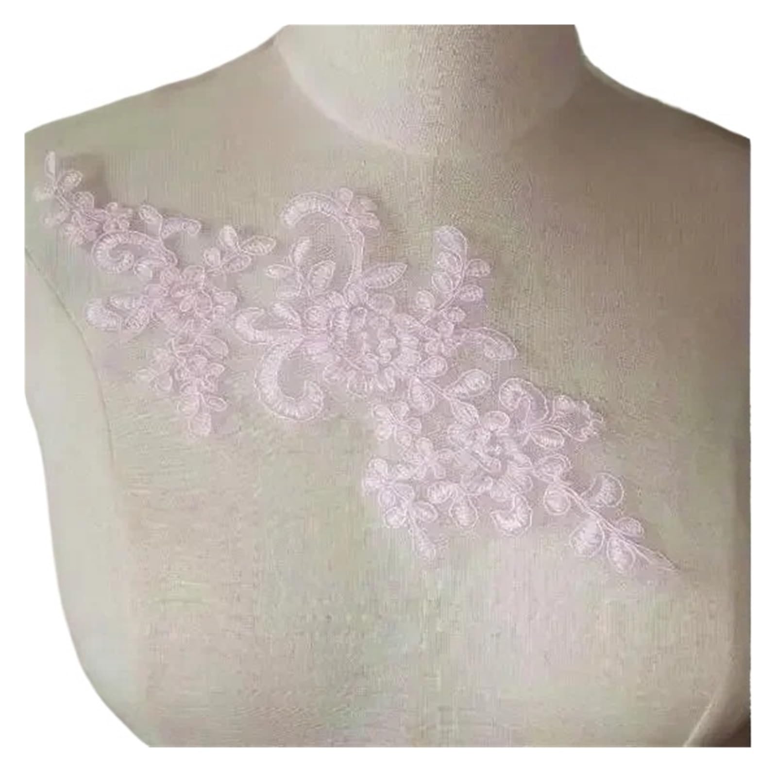 Haftowana koronkowa aplikacja 3D Welon slubny Ozdoby na głowę Delikatne 22 kolory,5 x 12 cm(Pink)