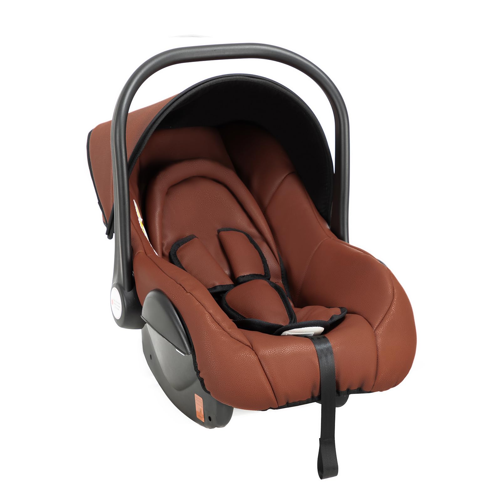 MoLi Pelle PU Passeggino Trio, Passeggino 3 in 1 con Sedile Convertibile 360°, Trio Passeggino Neonati con Grande Navicella, Carrozzina per Neonati in Alluminio Pieghevole Alta Paesaggio (906 Brown)
