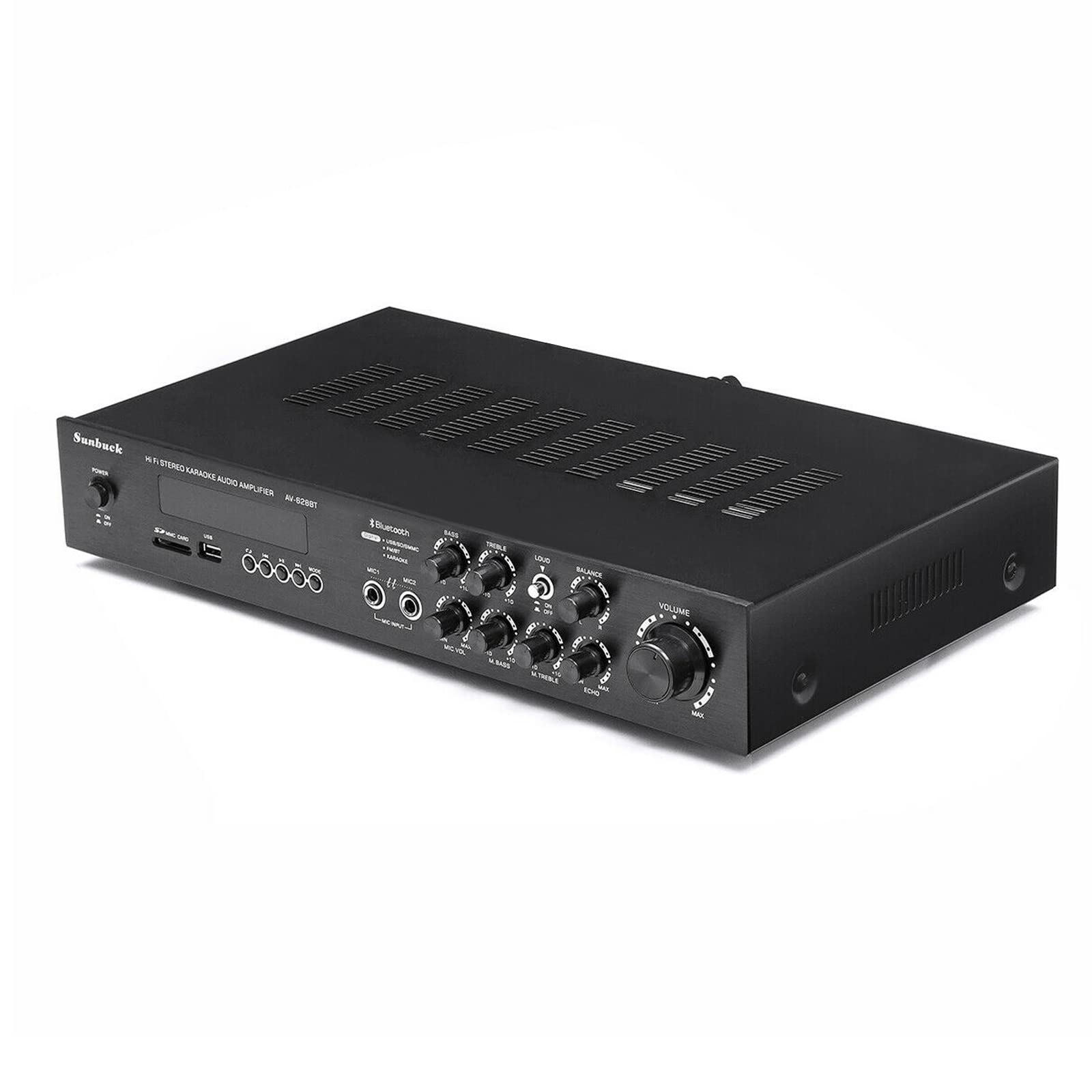 Amplificador de alta fidelidad, 5 canales, FM, USB, estéreo, amplificador, amplificador, 600 W, con mando a distancia para HiFi, Home Cinema o Pa pequeño y karaoke