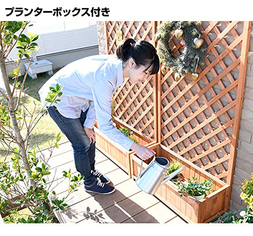 Amazon | フェンス 目隠し 木製 プランター付き 高さ150cm 2個セット